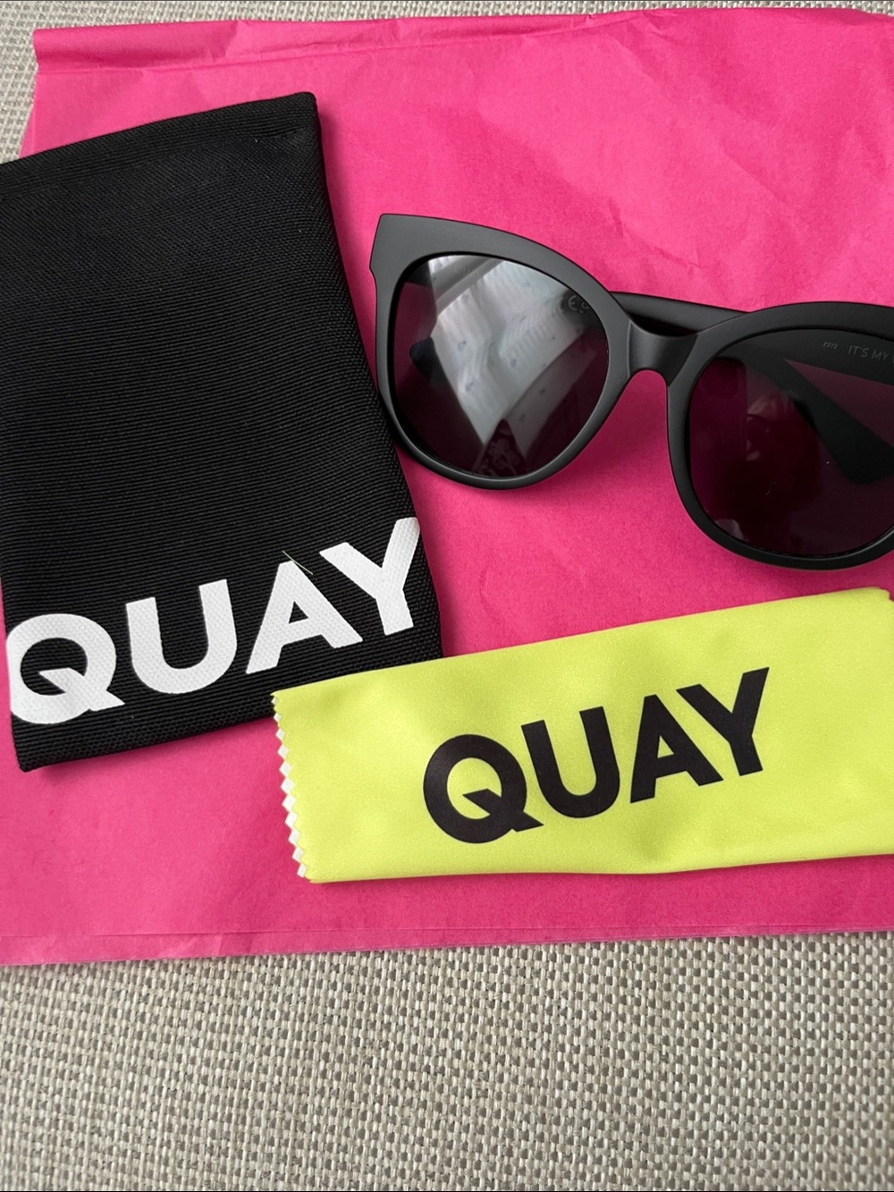 Quay Australia Black Frame Sunglasses with Dark Lenses